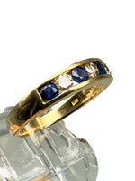 Laden Sie das Bild in den Galerie-Viewer, Ring 750er Gelbgold, Saphir und Diamanten