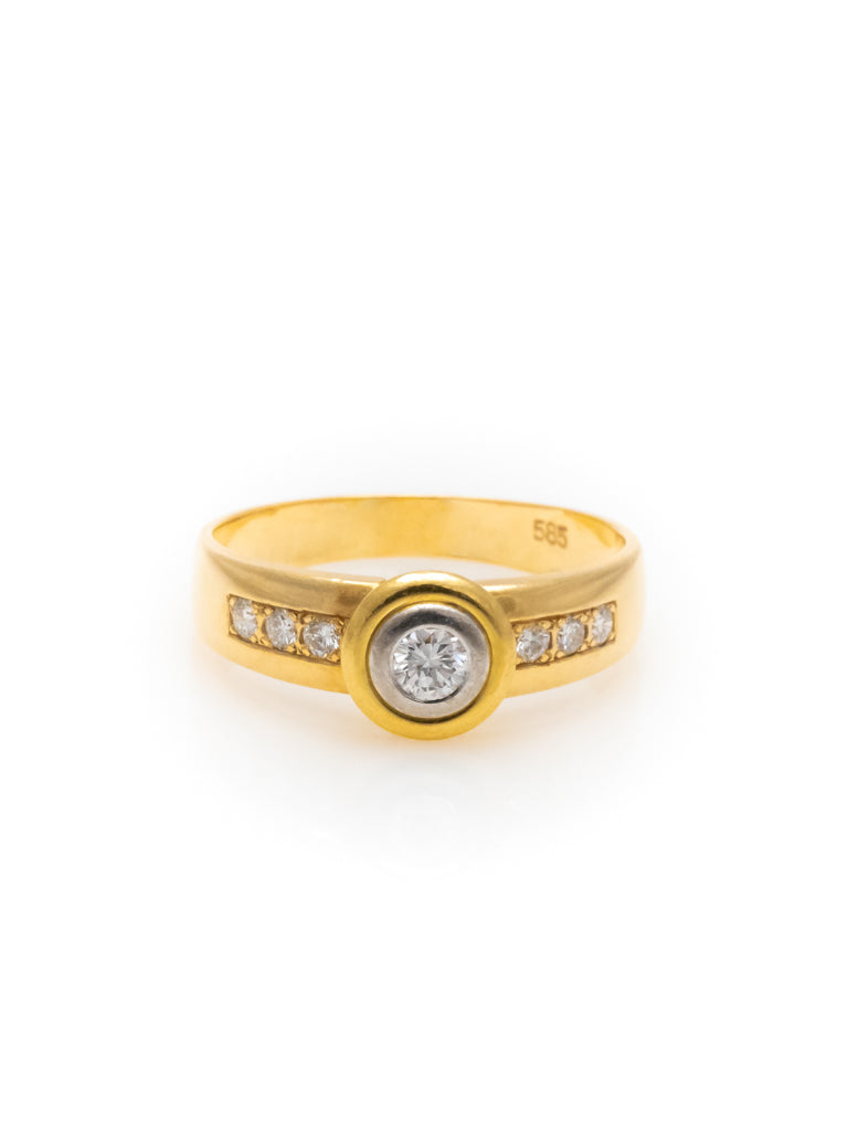 14k Gelbgold Ring mit 0,15 ct. Diamanten