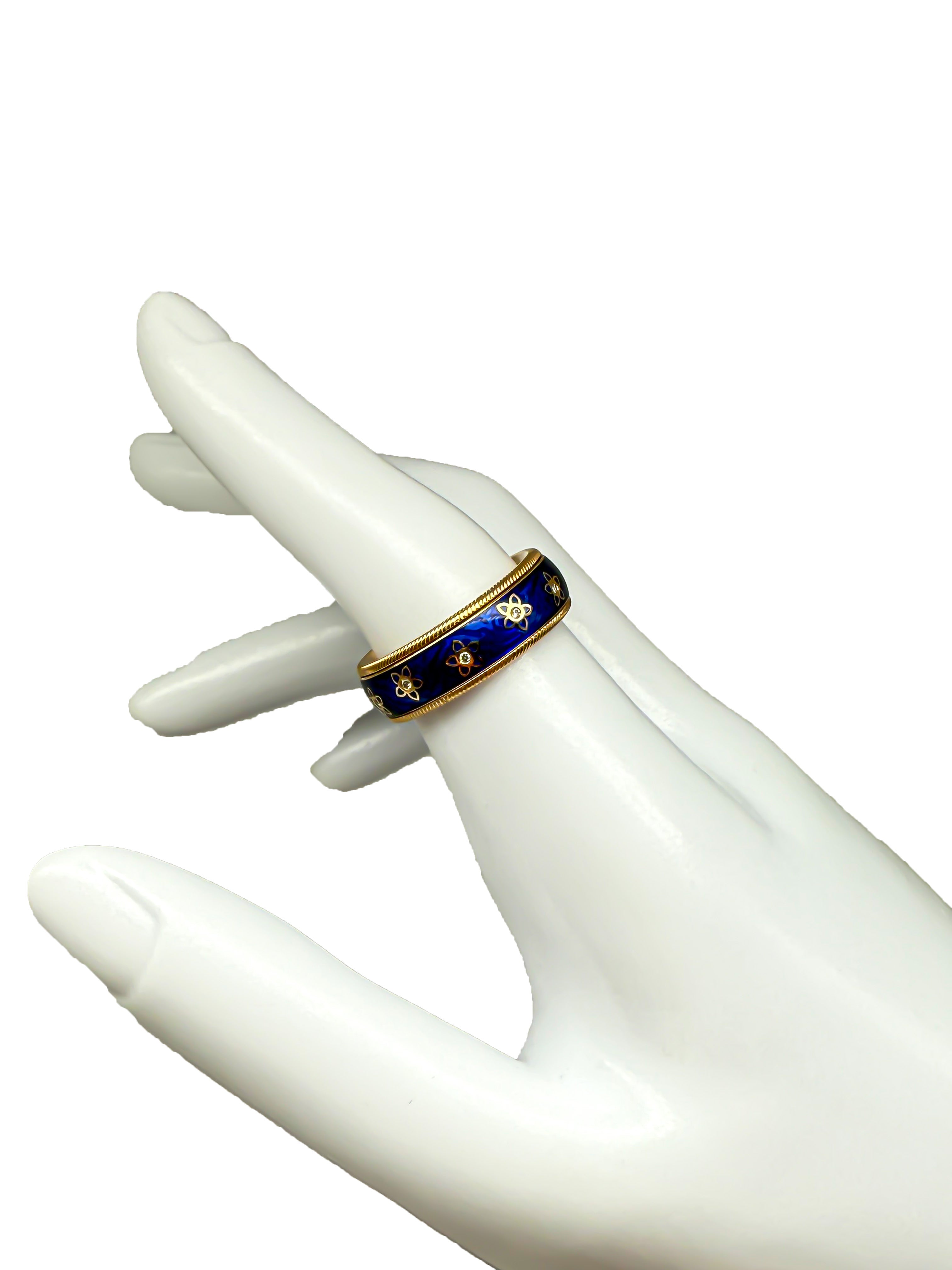 Wellendorff Ring 750er Gelbgold mit Diamanten kaltemaille