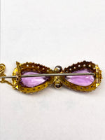 Laden Sie das Bild in den Galerie-Viewer, 750er Gelbgold Brosche, Amethyst

