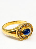 Laden Sie das Bild in den Galerie-Viewer, Gelbgoldring mit Saphir, 585er

