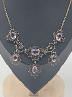 Laden Sie das Bild in den Galerie-Viewer, Antikes Collier - Silber mit Amethysten
