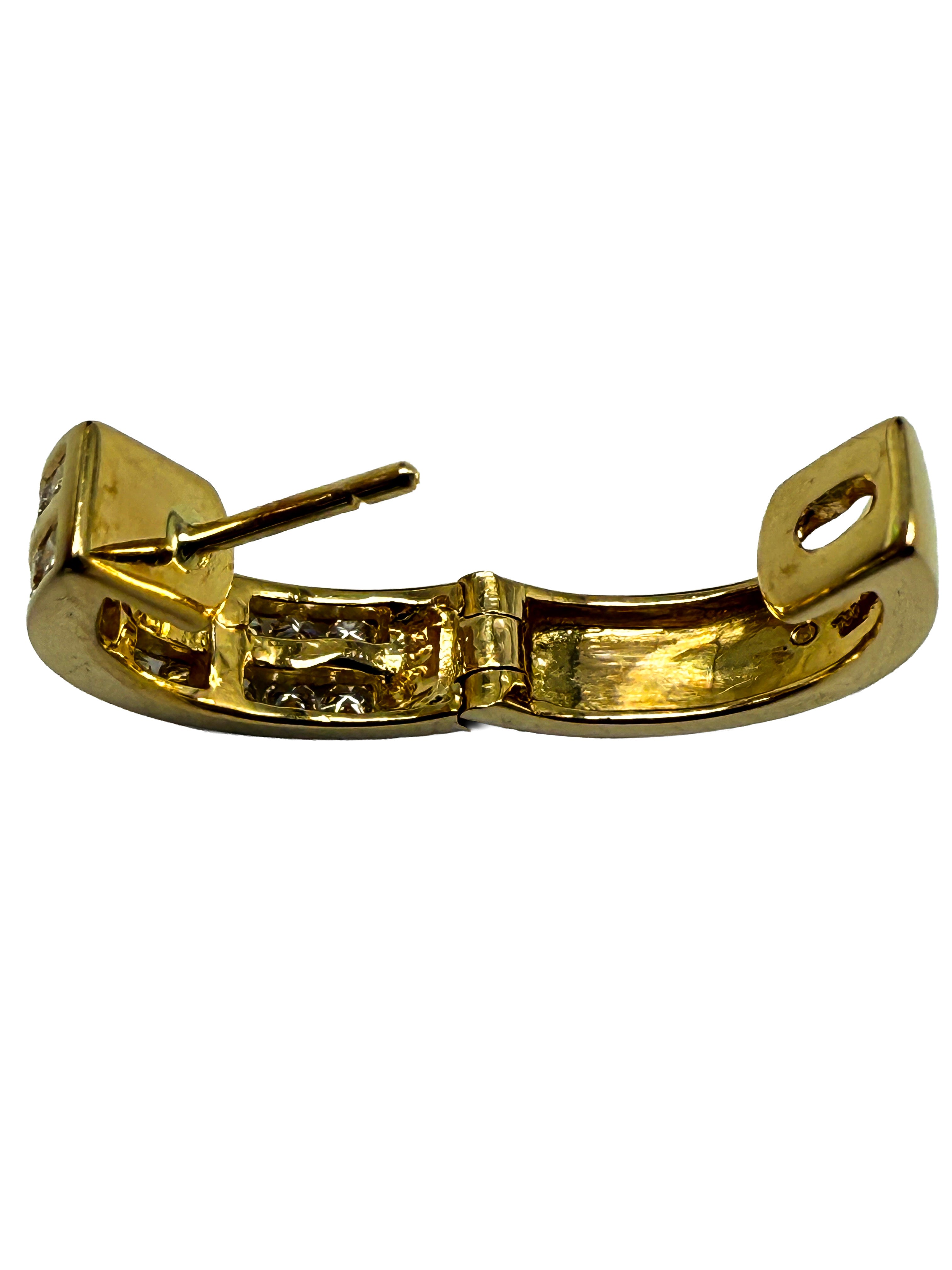 750er Gelbgold Ohrringe mit Diamanten