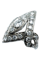 Laden Sie das Bild in den Galerie-Viewer, 950er Art Deco Platin-Ring mit Diamanten
