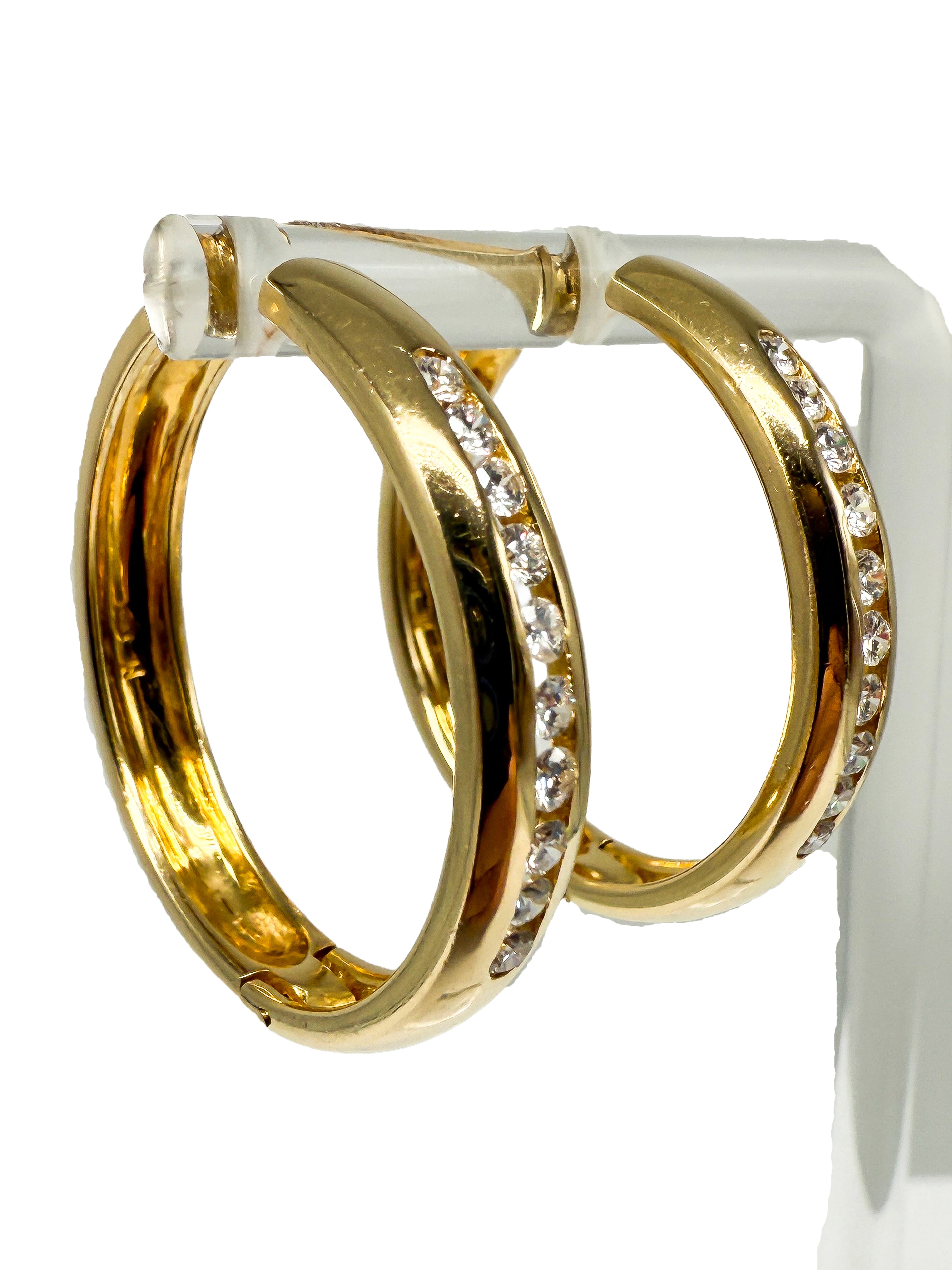 750er Gelbgold Ohrringe mit Diamanten
