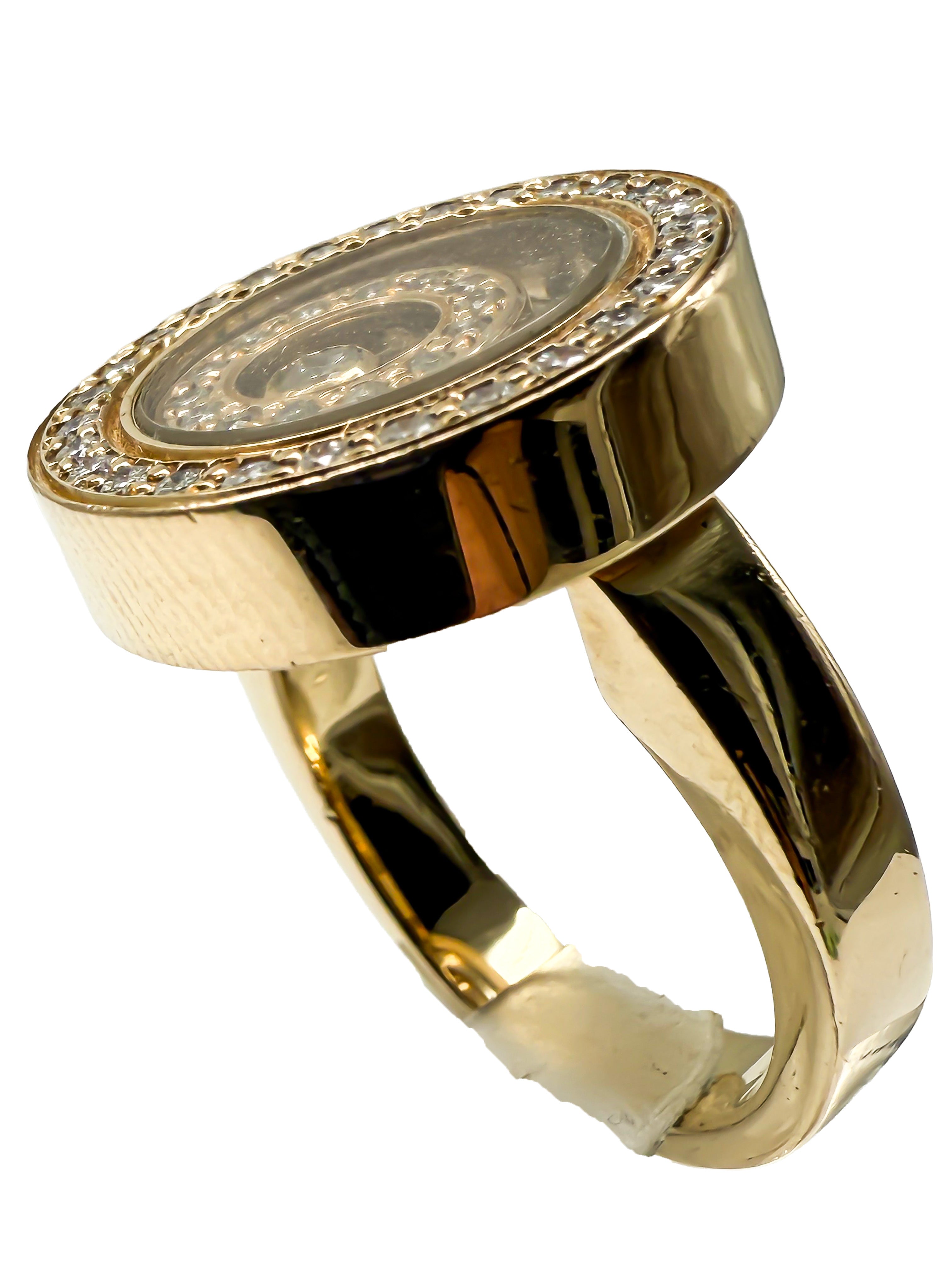 Ring 750er Gelbgold mit beweglichen Diamanten