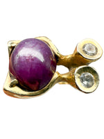 Laden Sie das Bild in den Galerie-Viewer, Fudeval 585er Gelbgold Ring mit Amethyst mit Diamanten
