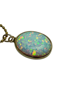 585er Gelbgold Collier mit Opal