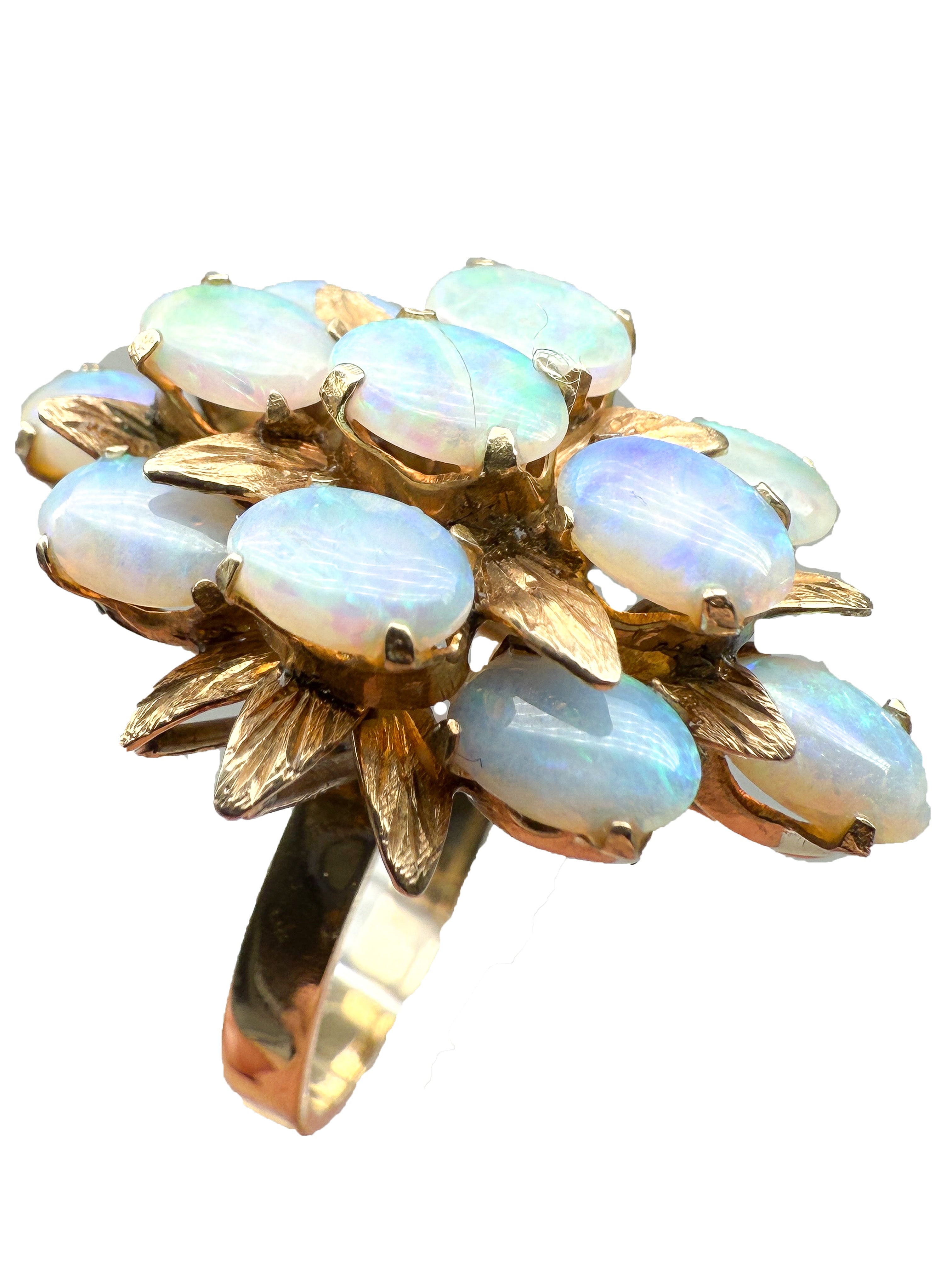 585er Gelbgold Ring mit Opalen