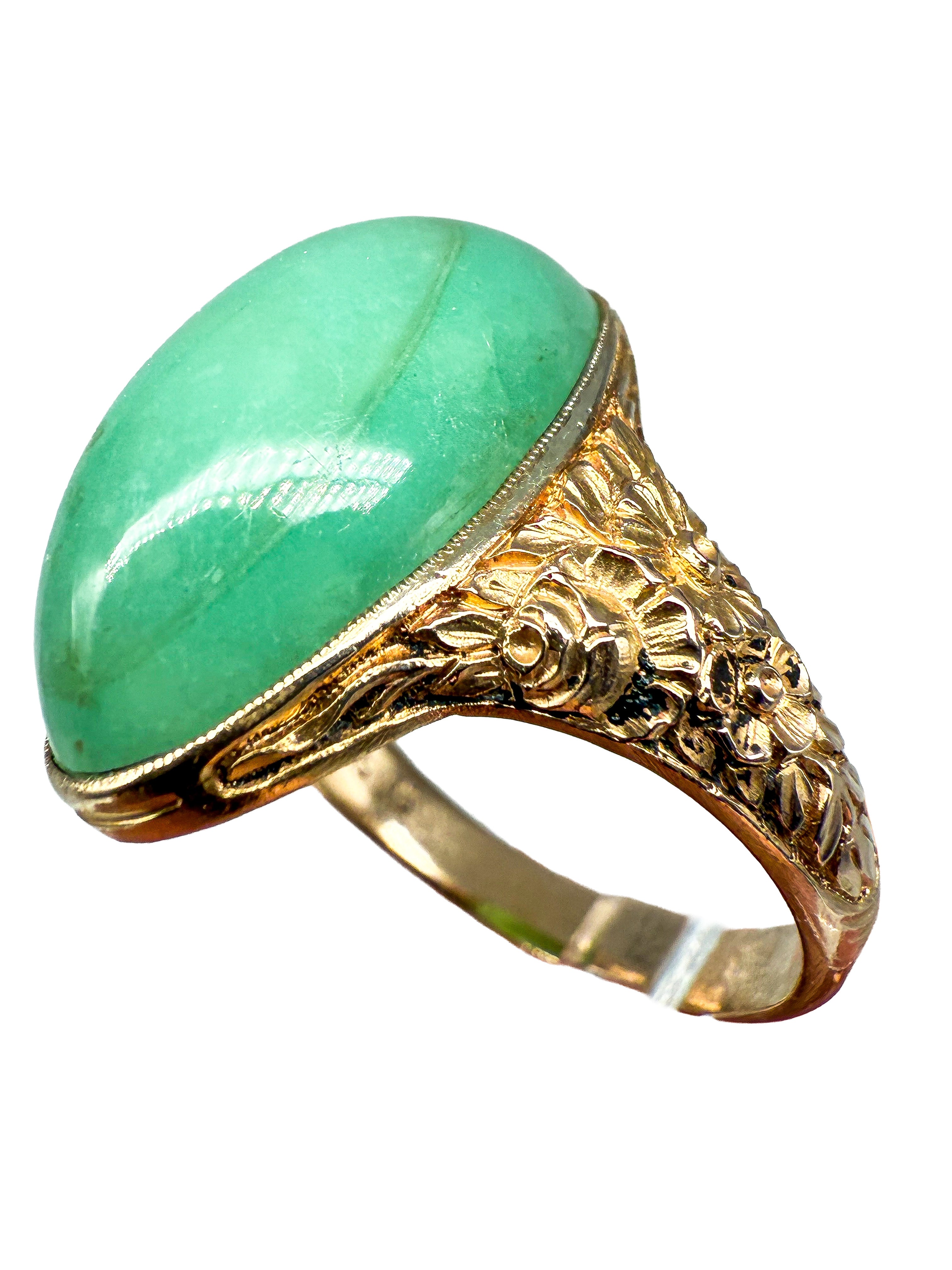 Ring 585er Gelbgold mit Chrysopras