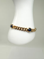 Laden Sie das Bild in den Galerie-Viewer, 14K Gelbgold Armband mit Saphir
