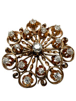 Laden Sie das Bild in den Galerie-Viewer, Anhänger/Brosche aus Gelbgold und Diamanten 585er
