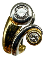Laden Sie das Bild in den Galerie-Viewer, 750er Gelbgold/Weißgold Ohrringe mit Diamanten
