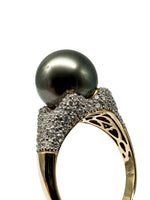 Laden Sie das Bild in den Galerie-Viewer, 585er Gelbgold Ring mit Tahitiperlen
