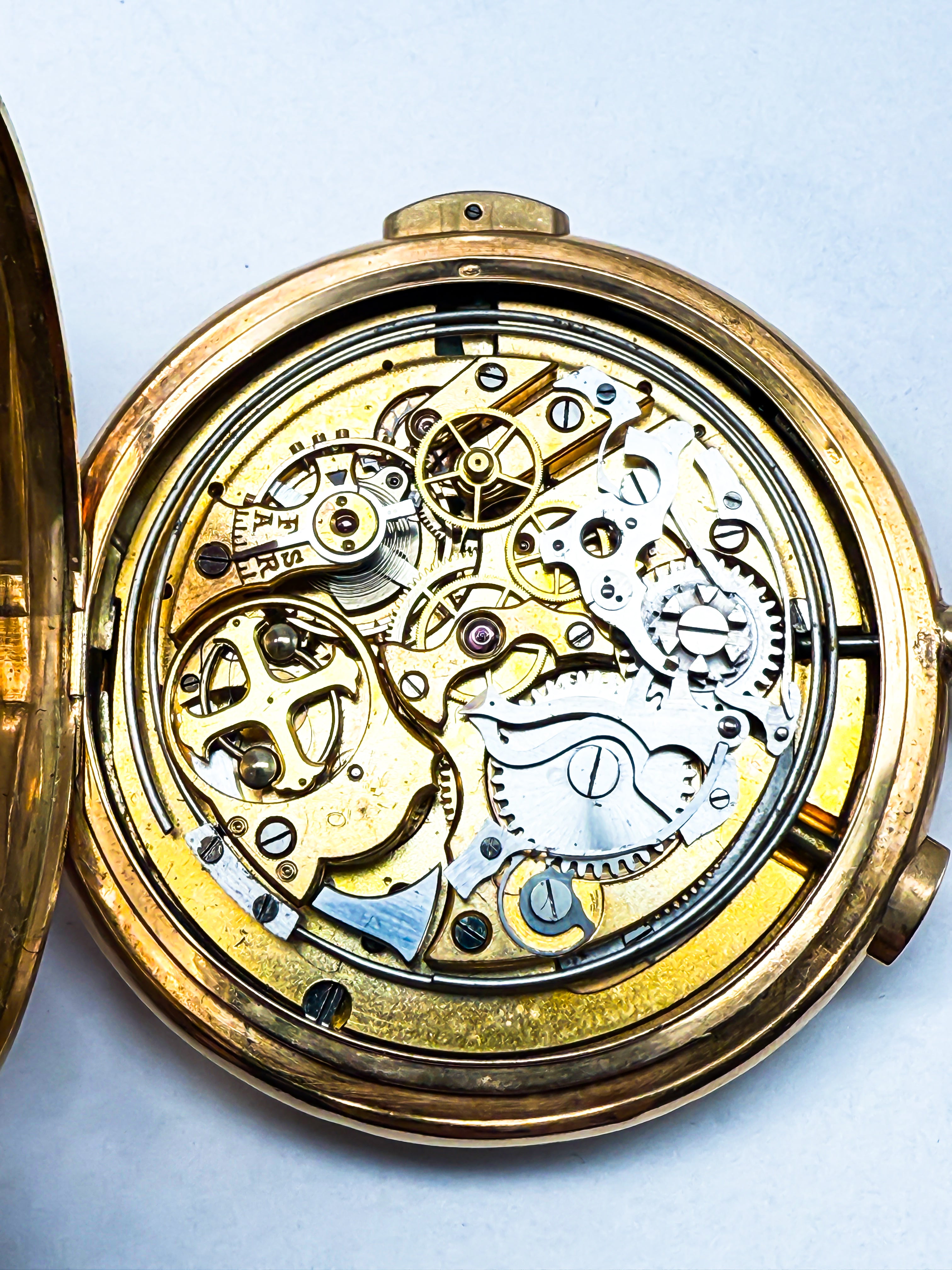 Taschenuhr mit Minutenrepetition, Gelbgold 18K