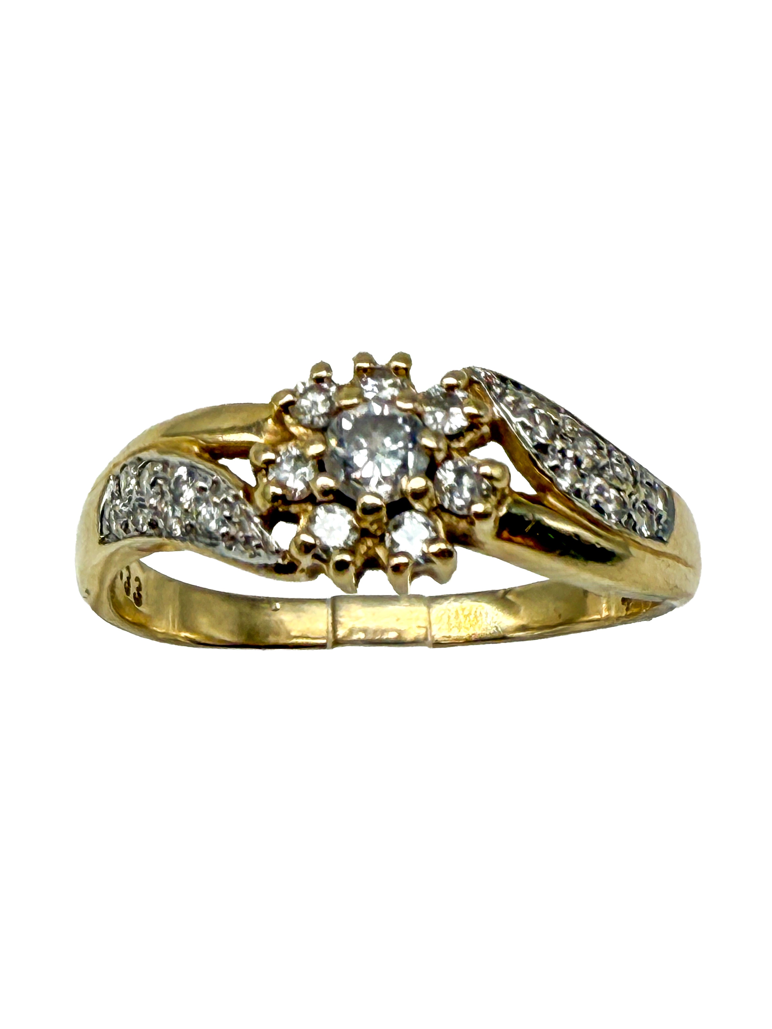 585er Gelbgold Ring mit Diamanten