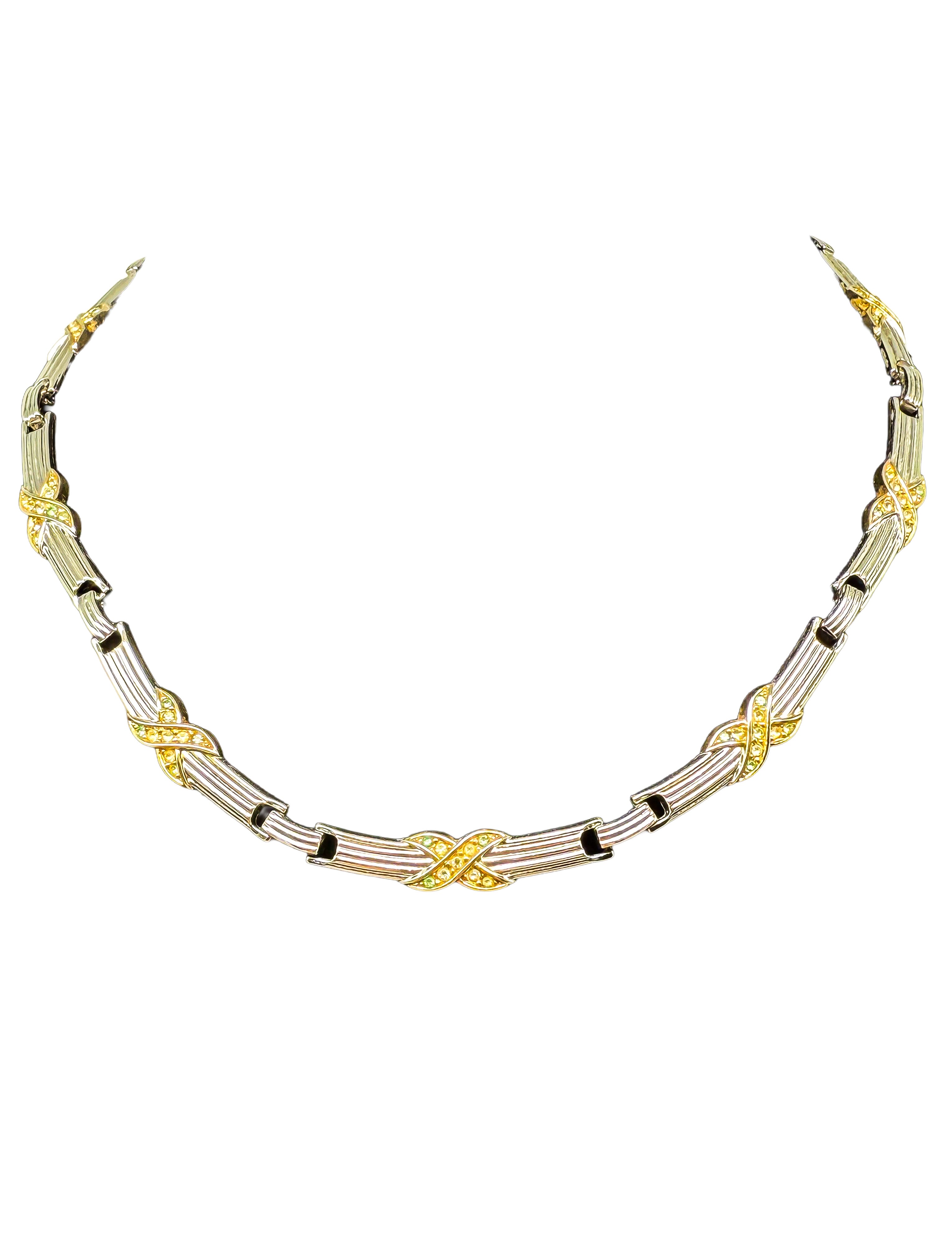 Dior, Schmuck Set, Ohrringe und Collier, vergoldet