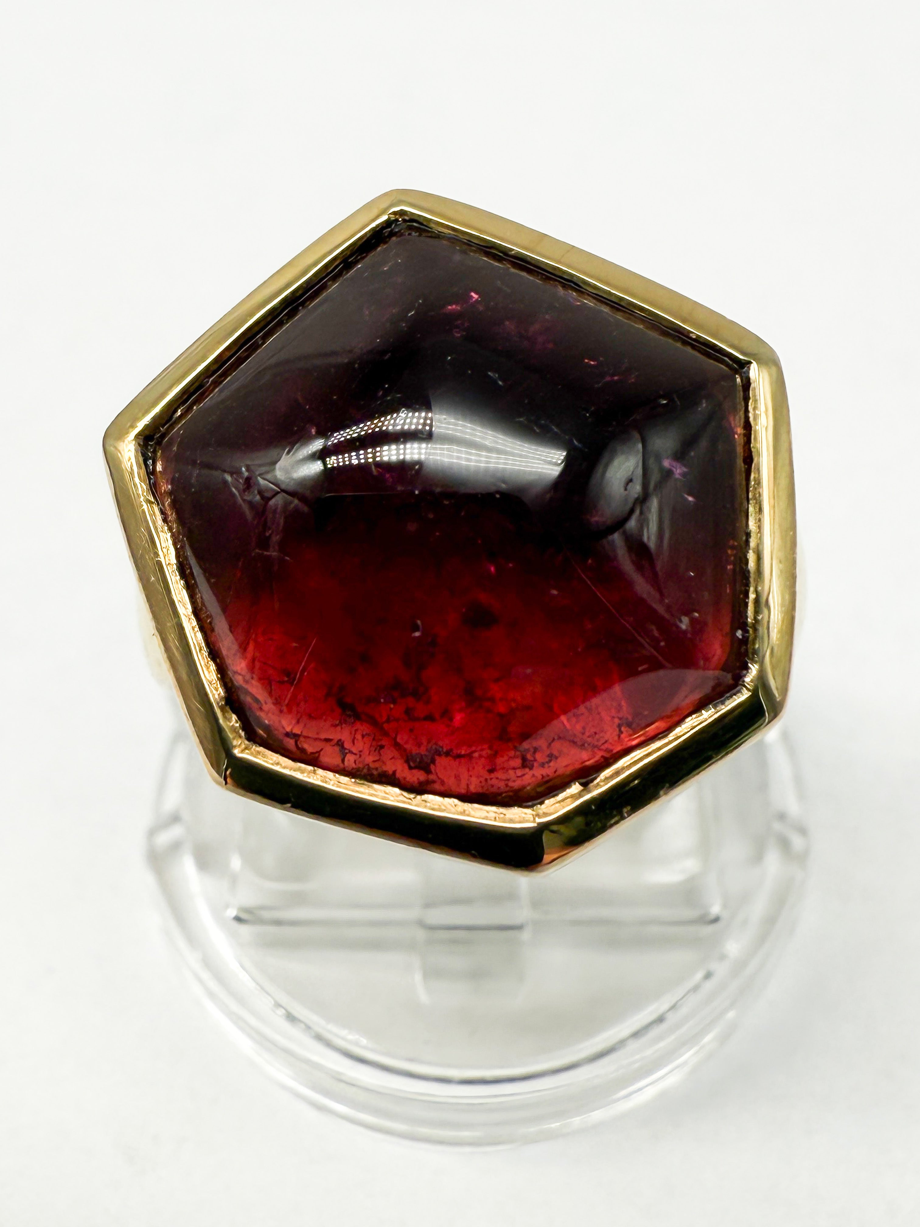 750er Gelbgold Ring mit Turmalin