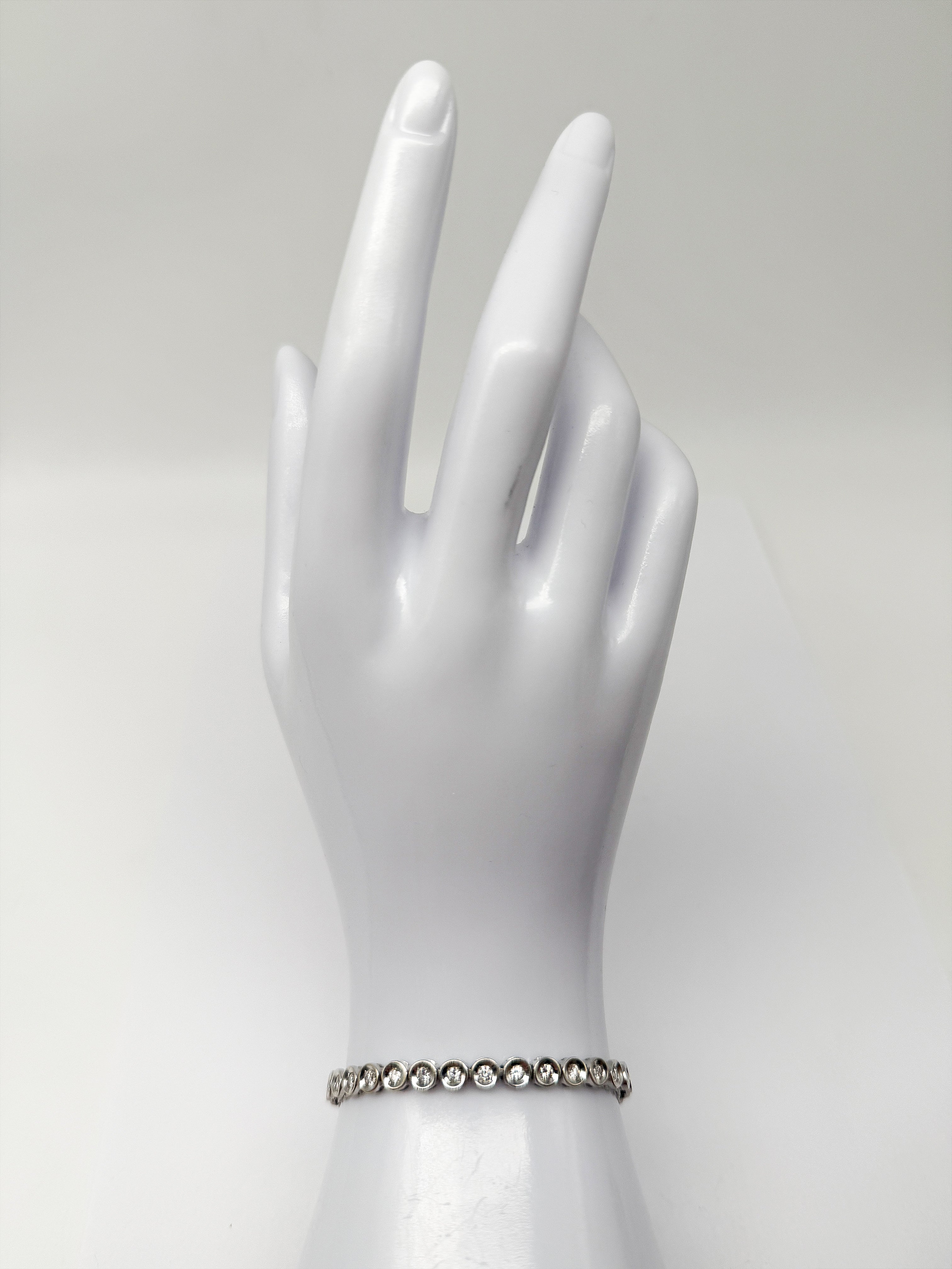 750er Weißgold Tennisarmband mit Diamanten