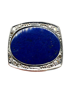 585er Weißgold Ring mit einem Lapis Lazuli