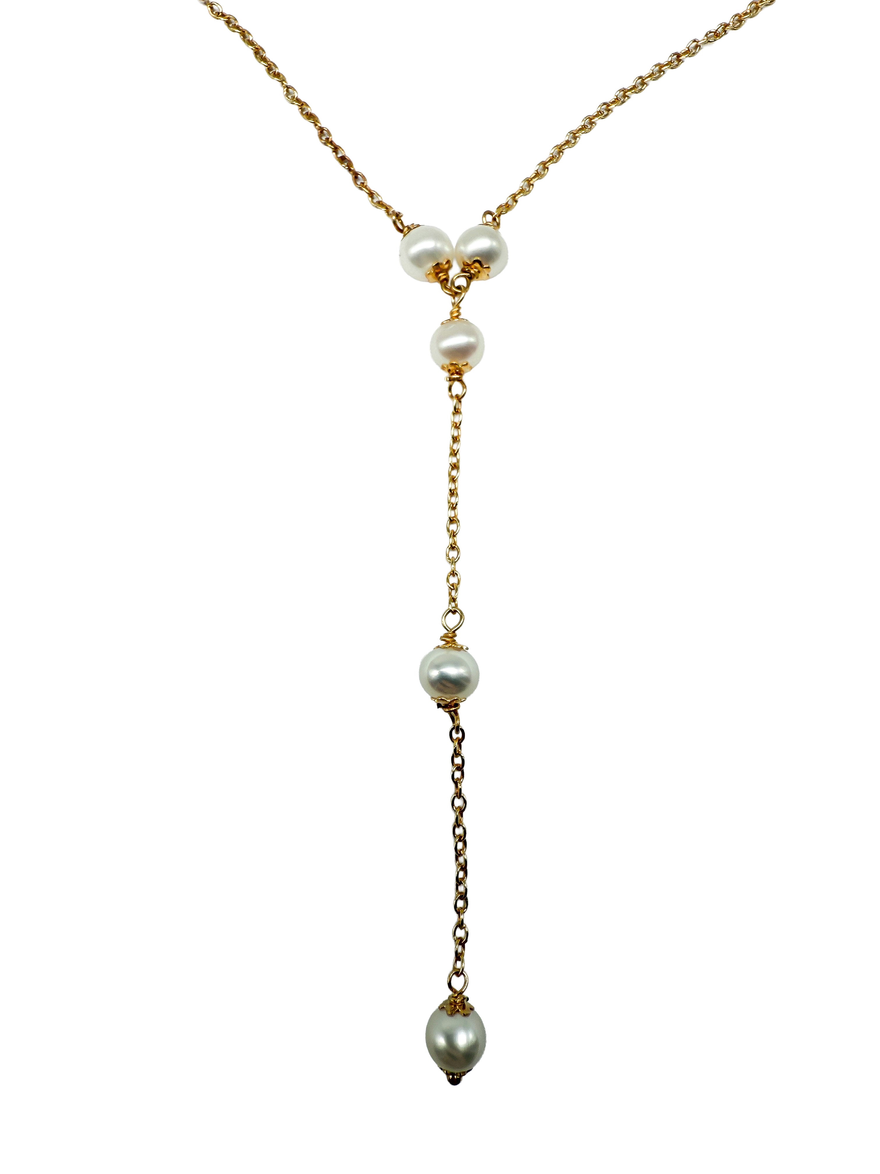 Gold Halskette mit Perlen 750er