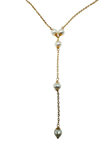 Gold Halskette mit Perlen 750er
