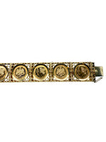 Laden Sie das Bild in den Galerie-Viewer, 585er Gelbgold Armband mit mexikanischen 900er Gelbgold Münzen

