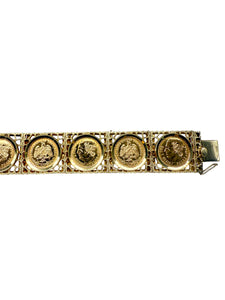 585er Gelbgold Armband mit mexikanischen 900er Gelbgold Münzen