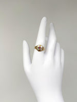 Laden Sie das Bild in den Galerie-Viewer, Gelbgold 585er Ring mit Rubin und Diamanten
