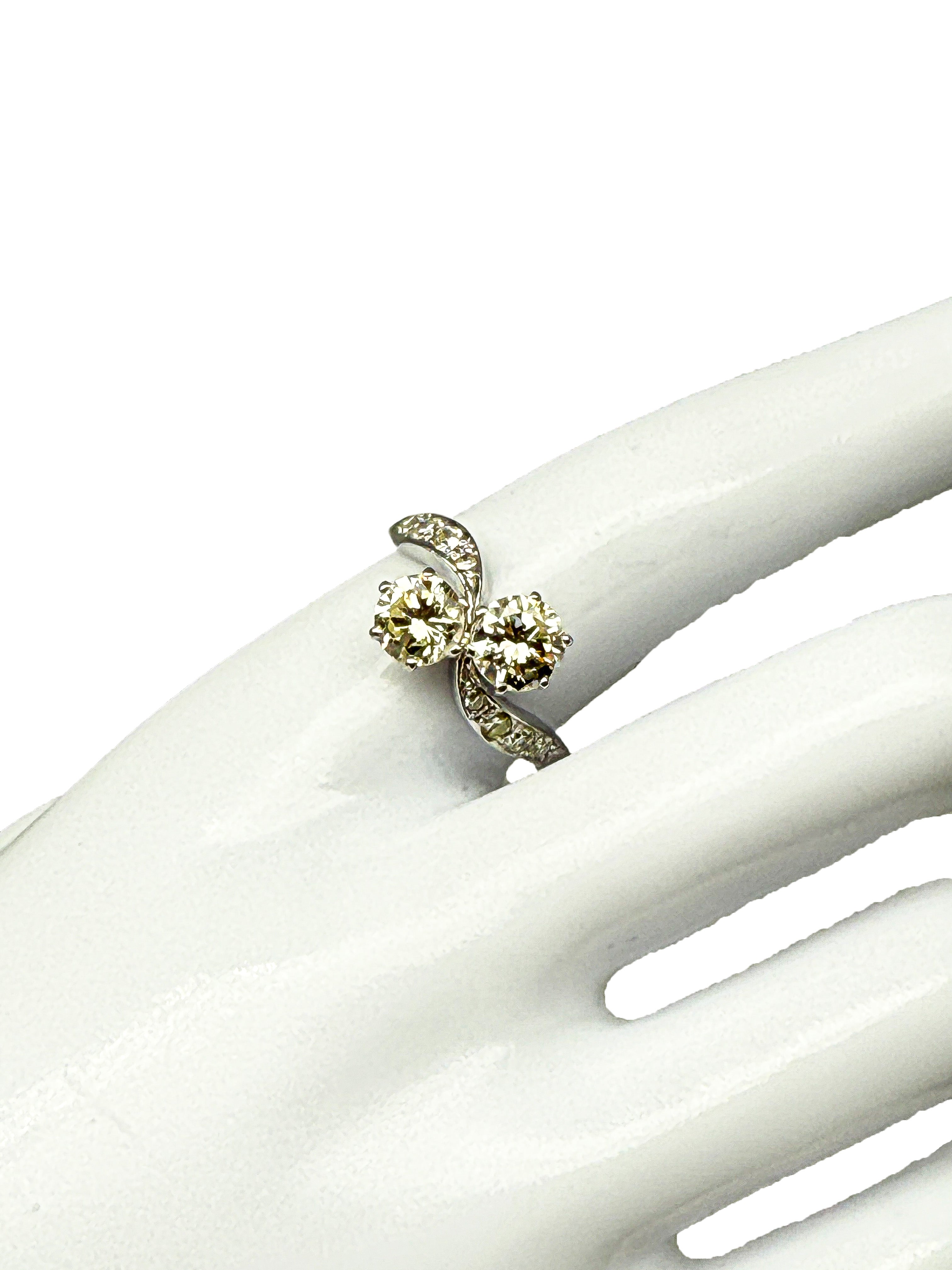 585er Weißgold Ring mit Diamanten