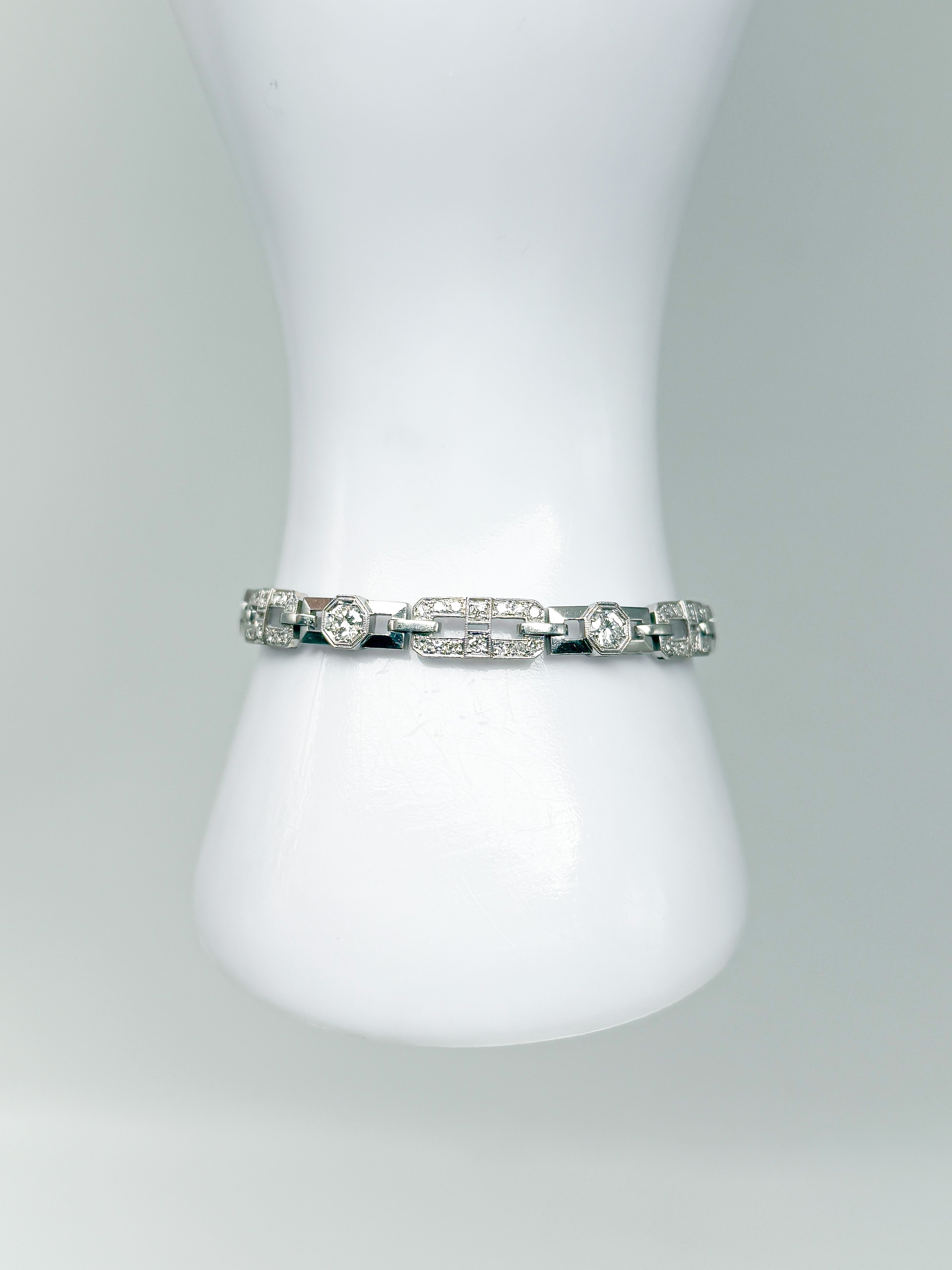 950er Platin Armband mit Diamanten zertifiziert