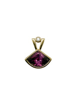 Laden Sie das Bild in den Galerie-Viewer, 585er Gelbgold Anhänger mit Amethyst und Diamanten; Zertifikat vorhanden
