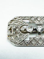 Laden Sie das Bild in den Galerie-Viewer, Art Deco Brooch in 14K White Gold with Diamonds
