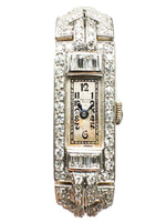 Laden Sie das Bild in den Galerie-Viewer, Armbanduhr Art Deco aus 999er Platin mit Diamanten Walser Wald
