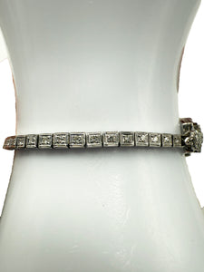 Armbanduhr, Platinum und Weißgold, mit Diamanten Art Deco