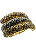 Laden Sie das Bild in den Galerie-Viewer, 585er Gelbgold und Weißgold Ring mit Diamanten
