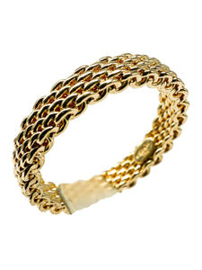 Tiffany & Co Somerset 18K Gelbgold schmaler Mesh Ring