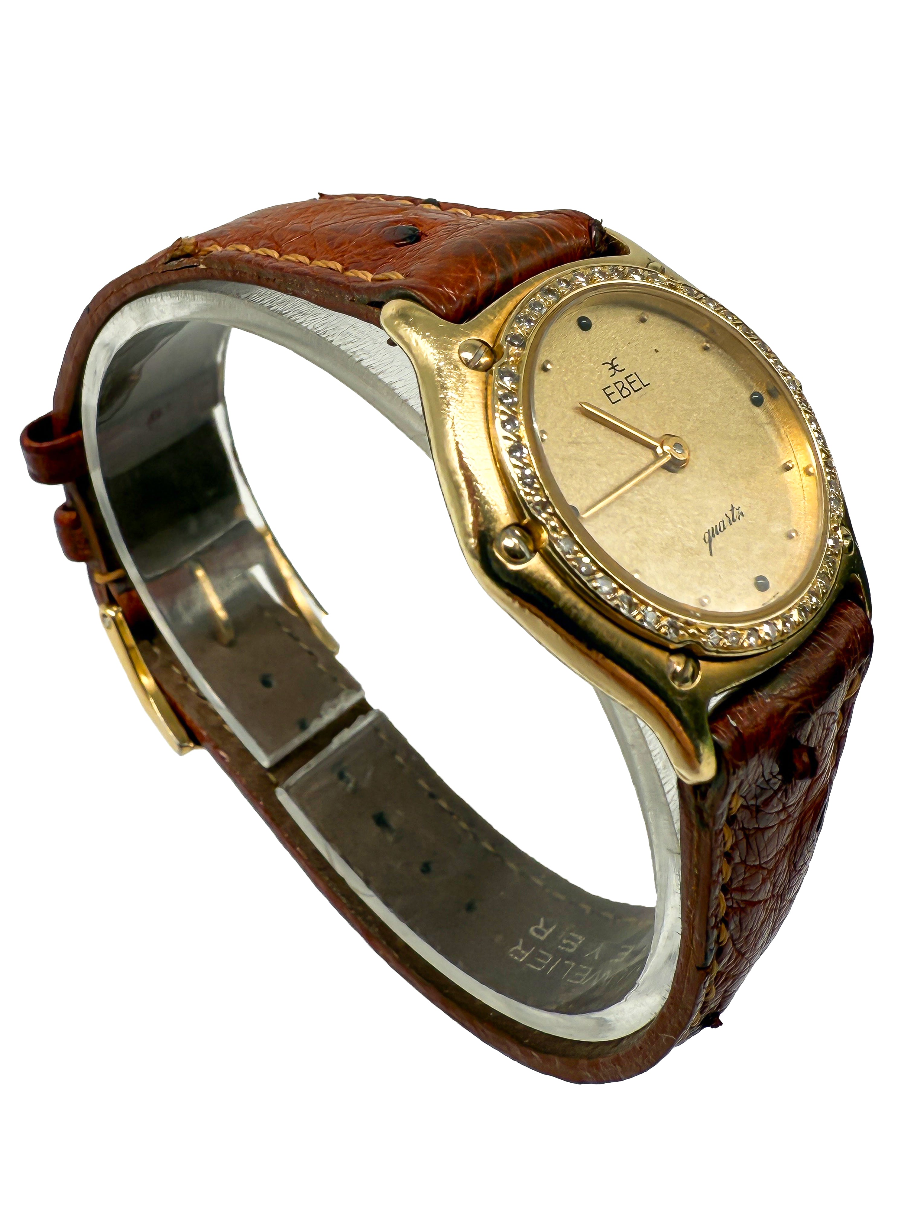 Ebel 1911 Damenarmbanduhr – 18 Karat Gelbgold | Quarz | Lederarmband | 879901