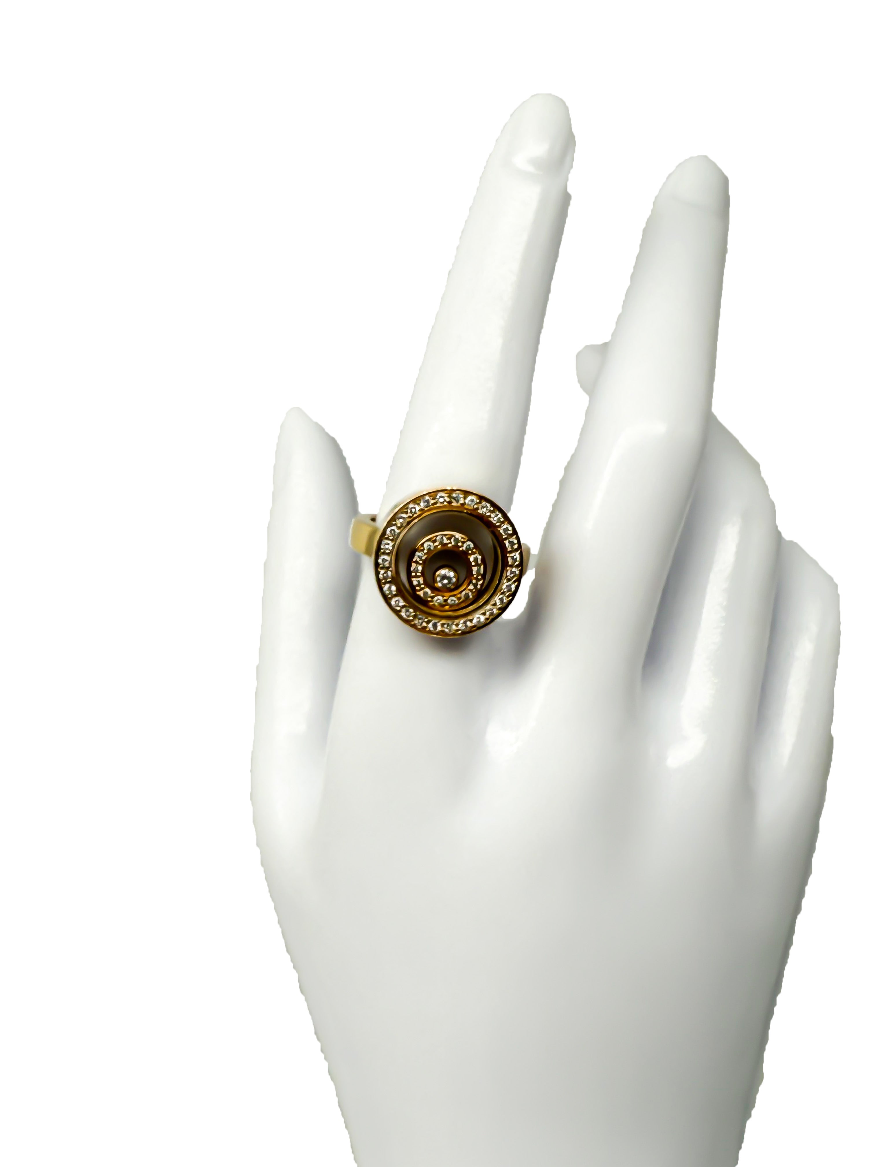 Ring 750er Gelbgold mit beweglichen Diamanten