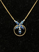 Laden Sie das Bild in den Galerie-Viewer, Gold Halskette mit Saphir und Diamanten 585er
