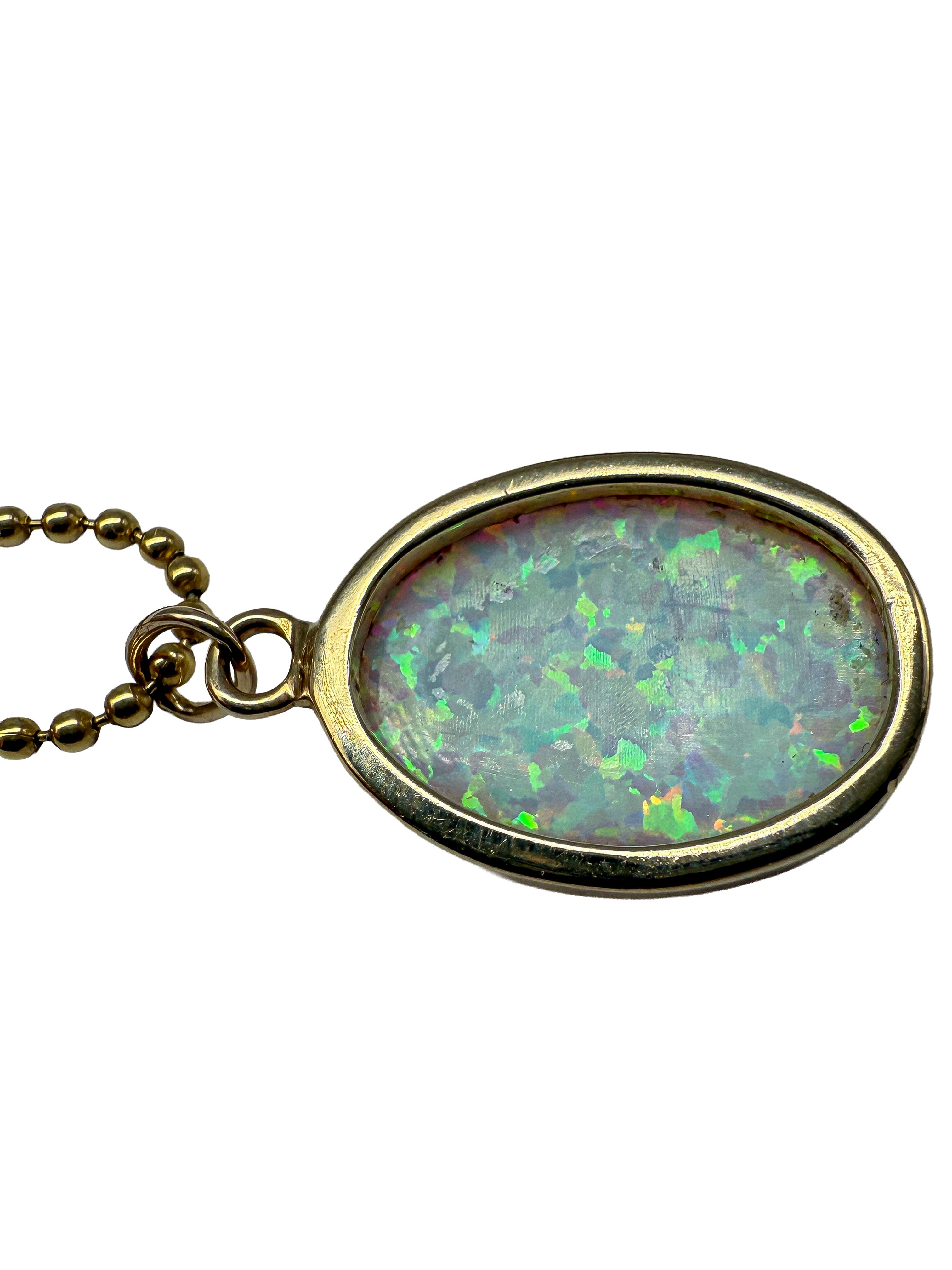 585er Gelbgold Collier mit Opal