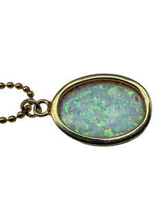 585er Gelbgold Collier mit Opal