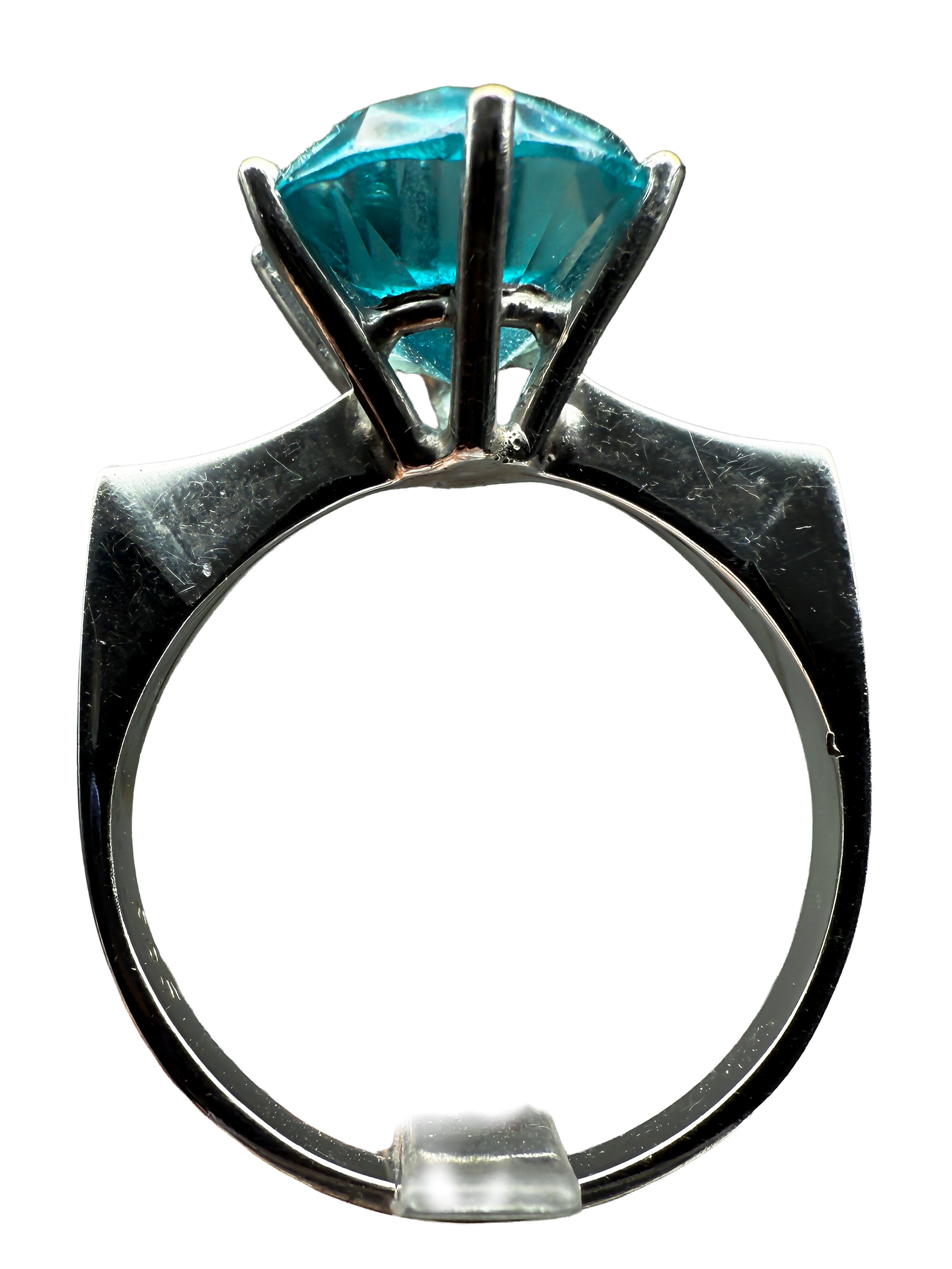 585er Weißgold Ring mit Aquamarin