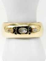 Laden Sie das Bild in den Galerie-Viewer, 14K Gelbgold Armband mit Mondstein und Saphir, 39,6g
