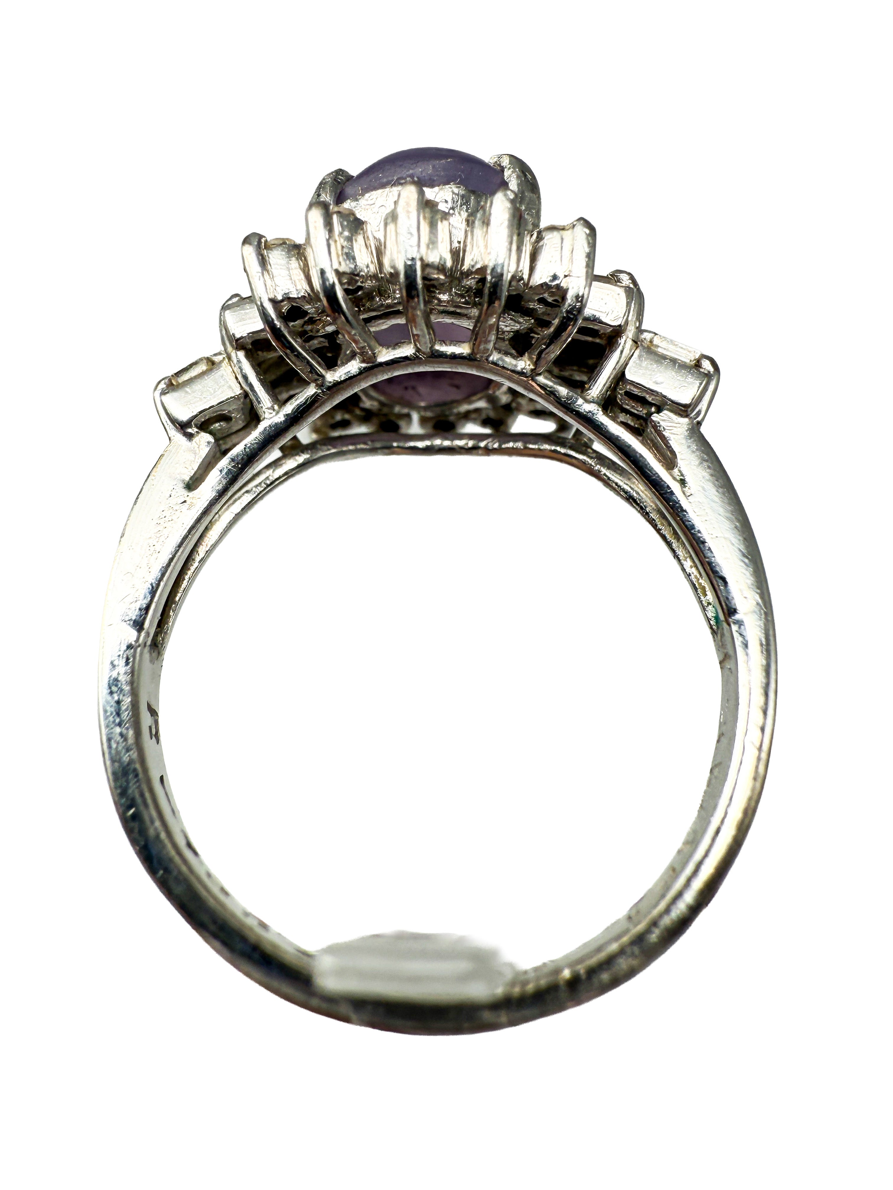 Weißgold Ring mit Amethyst und Diamanten