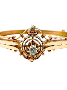 Antikes Armband aus 585er Gelbgold mit Diamant | Jugendstil um 1890–1905