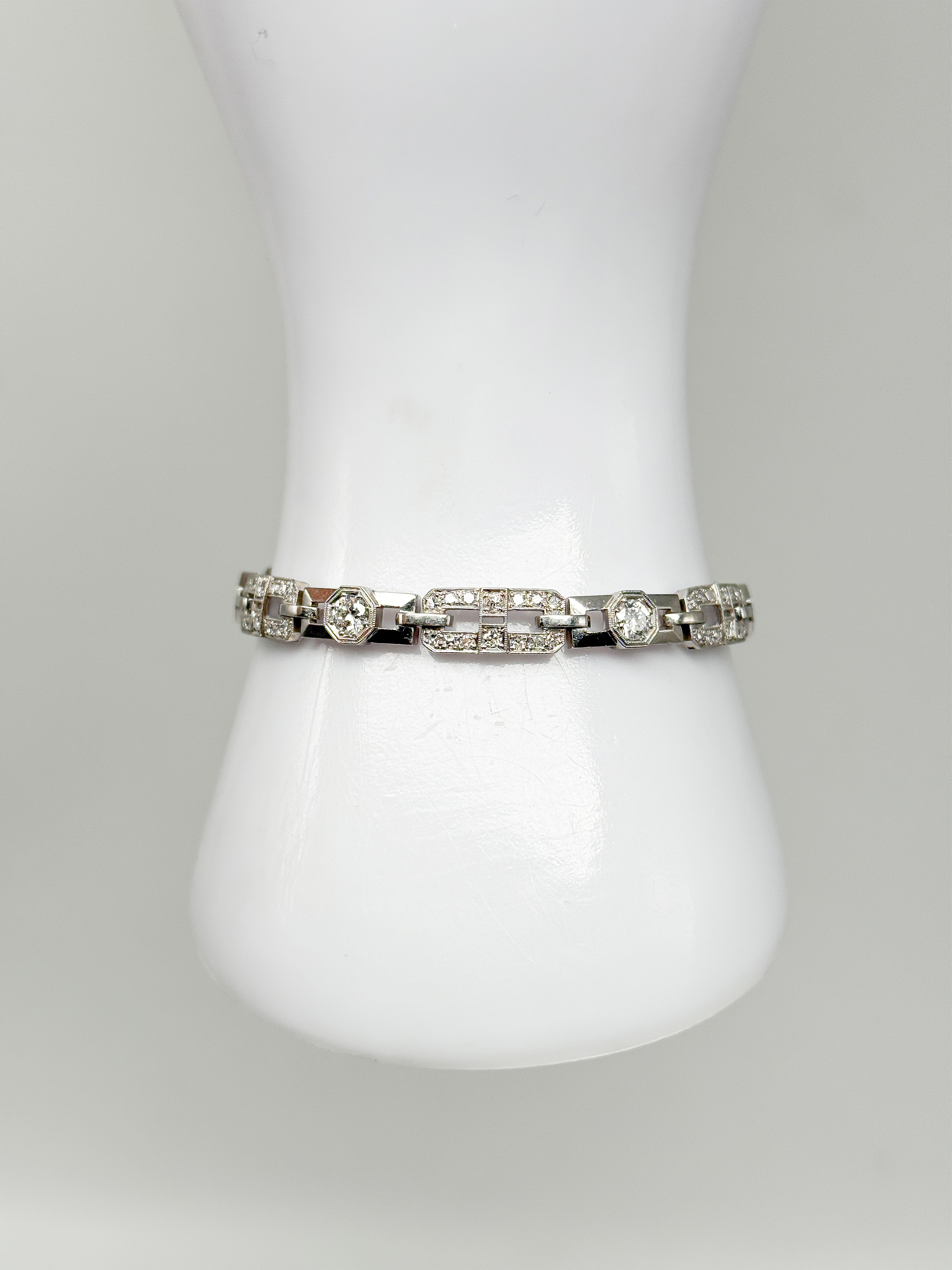 950er Platin Armband mit Diamanten zertifiziert