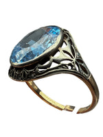 Laden Sie das Bild in den Galerie-Viewer, Ring 585er Weißgold mit Aquamarin und Diamanten

