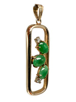 Laden Sie das Bild in den Galerie-Viewer, 400er Gelbgold Anhänger mit Smaragd und Diamanten
