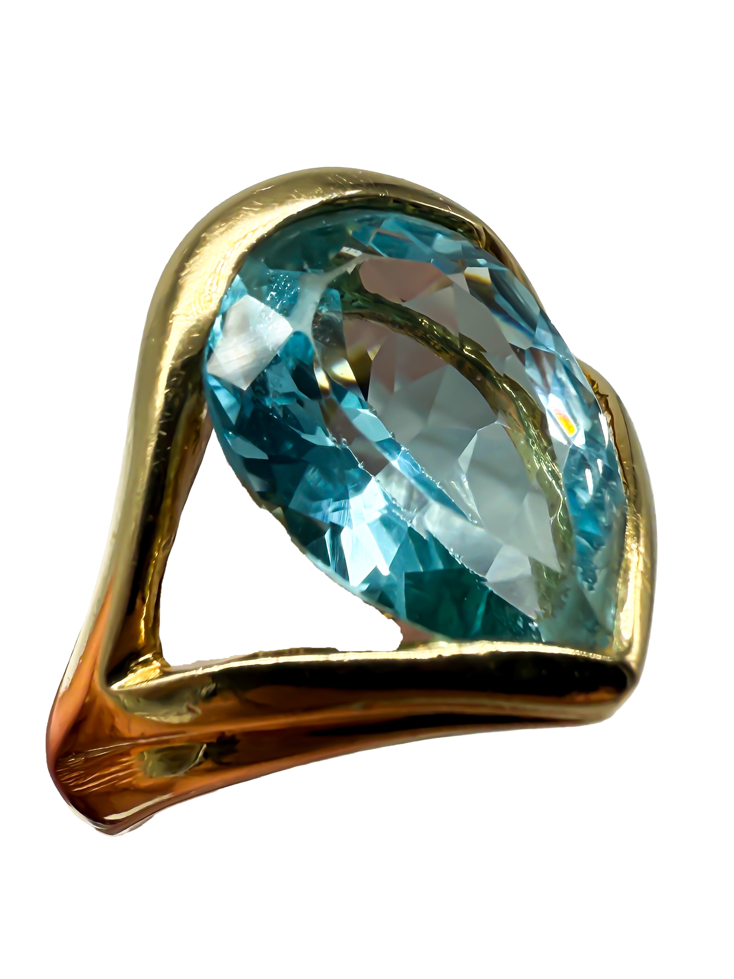 Augusta 750er Gelbgold Ring mit einem Aquamarin
